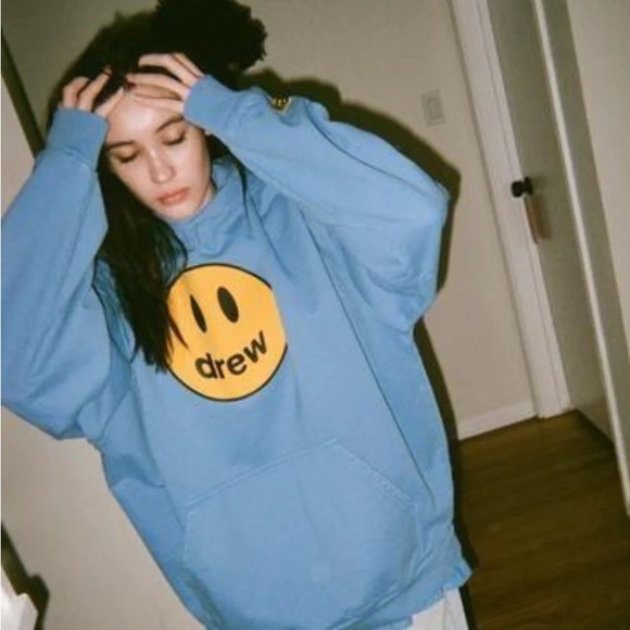 Drew House Hoodie size L Sky Blue Justin Bieber - Picture 15 of 16